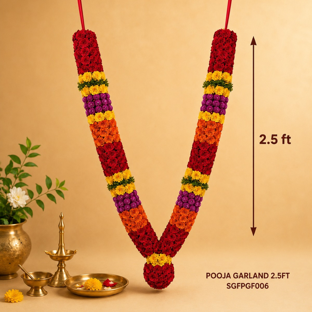 POOJA GARLAND 2.5" FT  2.5" FT — 2.5 ft