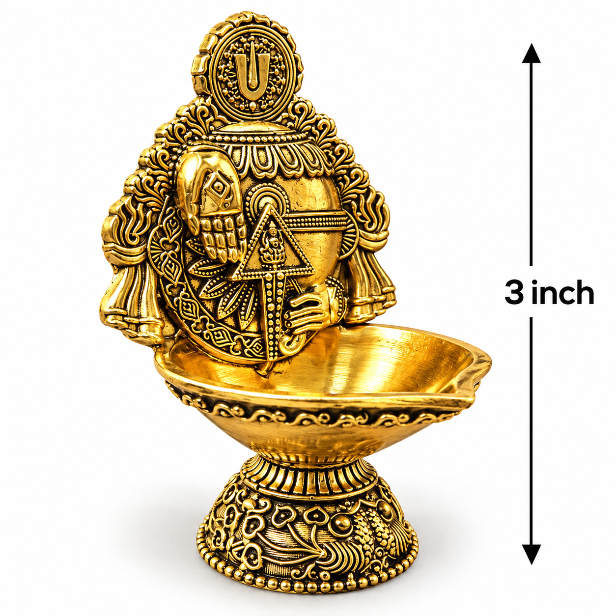 Ornate Brass Diya - 3 Inch