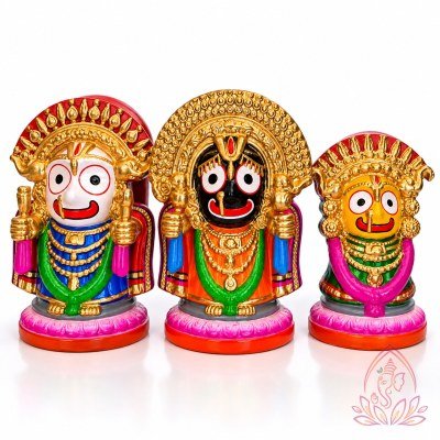 Colorful Golu Deity Figurines Trio