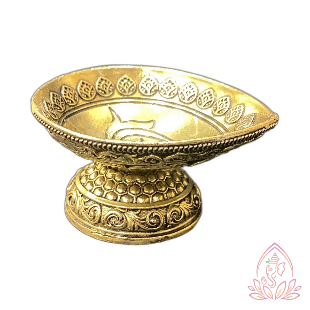 Traditional Brass Floral Carved Floating Urli Diya Bowl