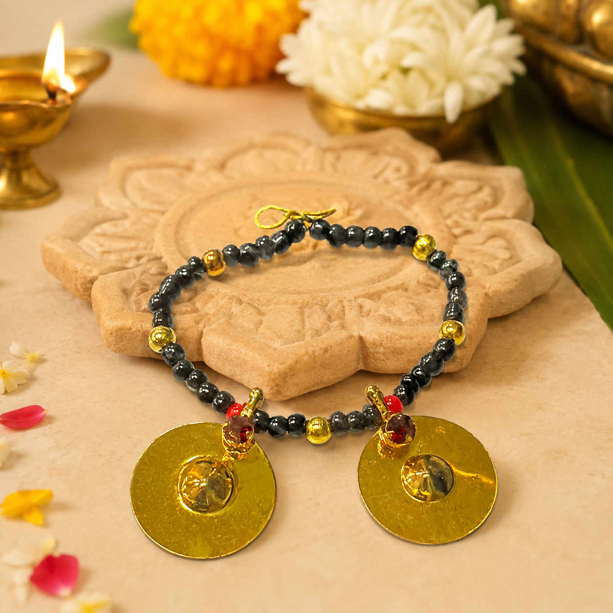 Mangal Sutra Beads With Gold Polish Jewellery