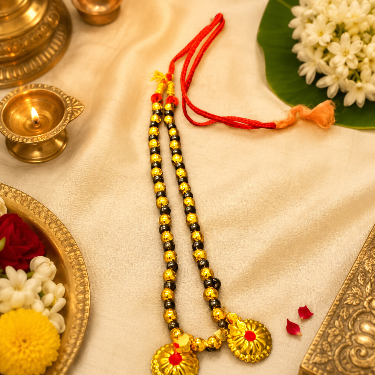 Traditional Maharashtrian black Beads Tanmaniya Marathi mangalsutra