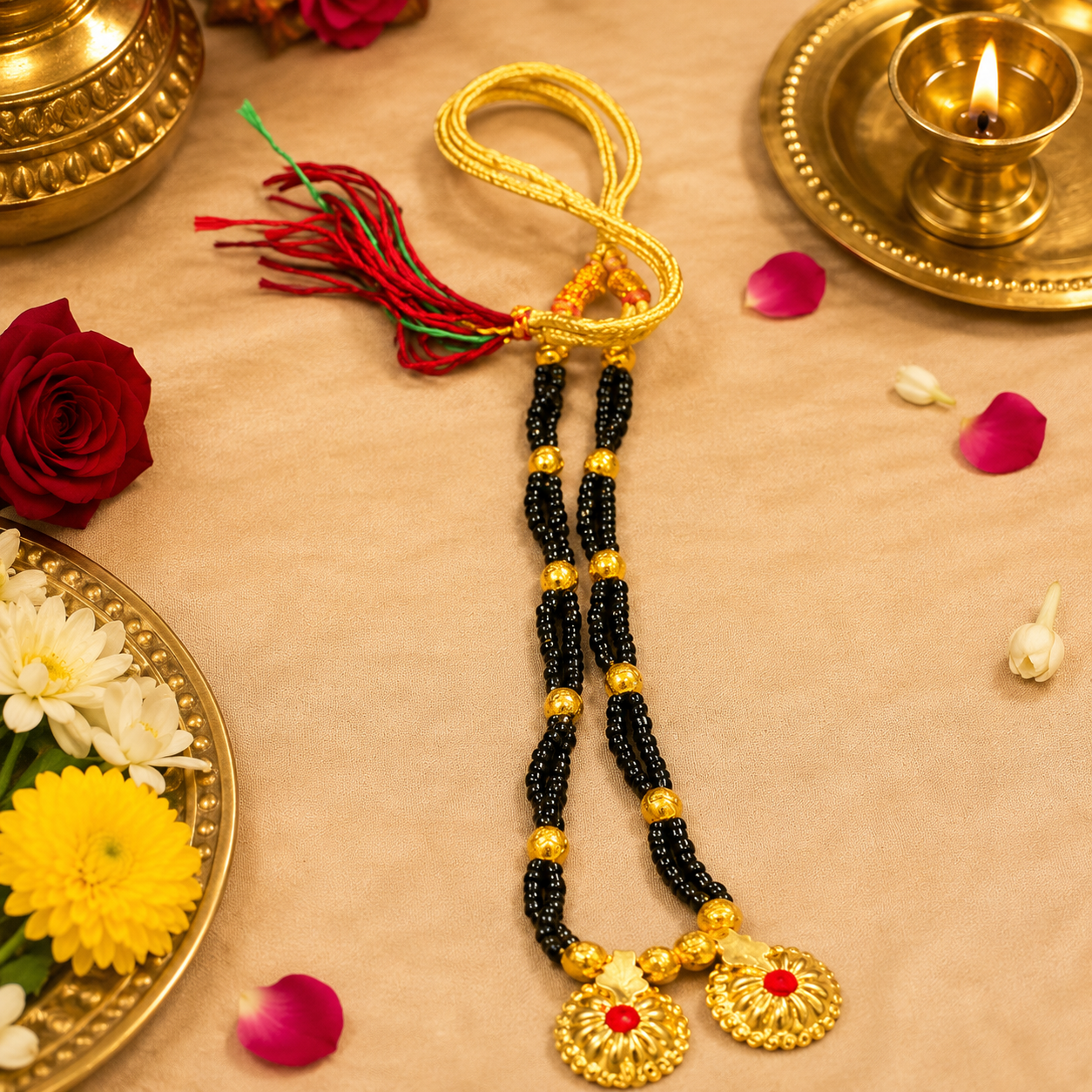 Traditional Maharashtrian black Beads Tanmaniya Marathi mangalsutra