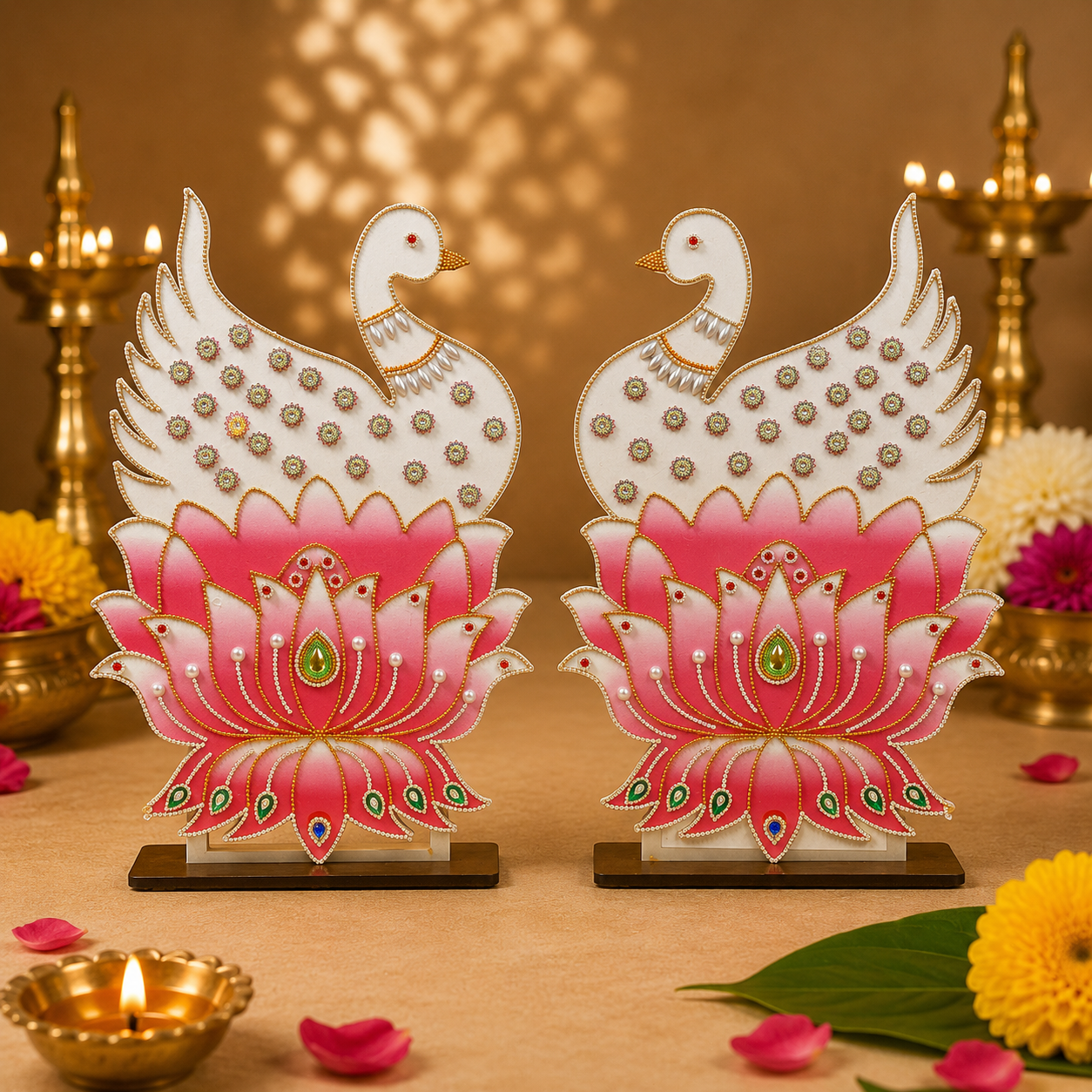 MDF Swan on Lotus Cutouts