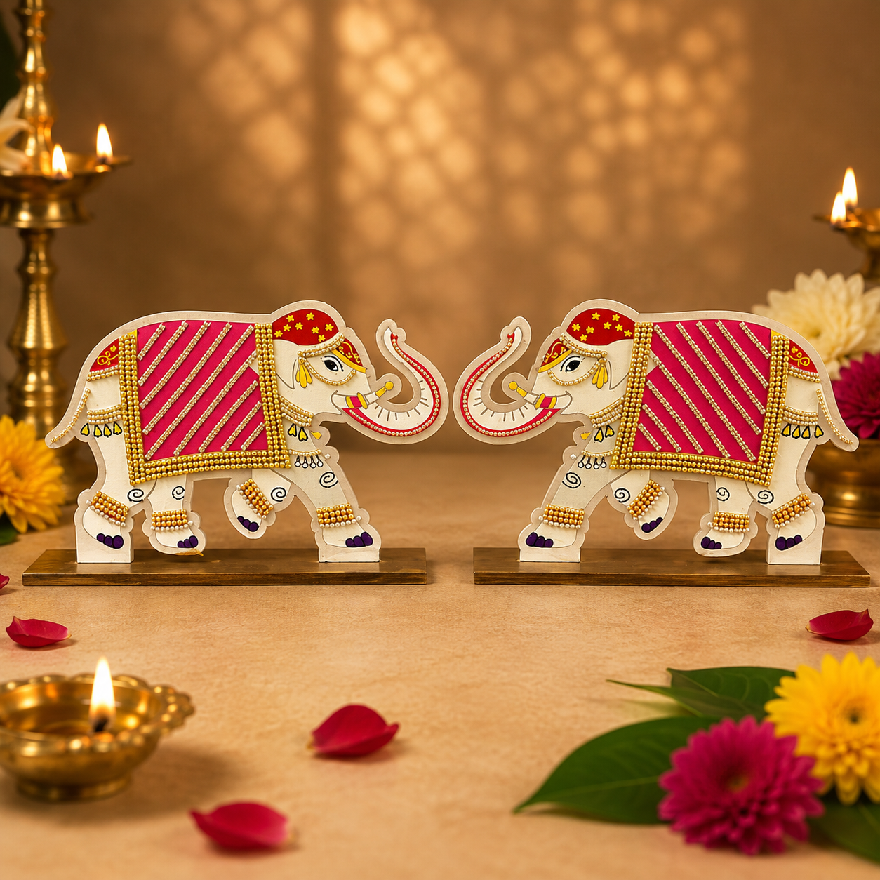 Elephant MDF Stand Pair for Home Decor