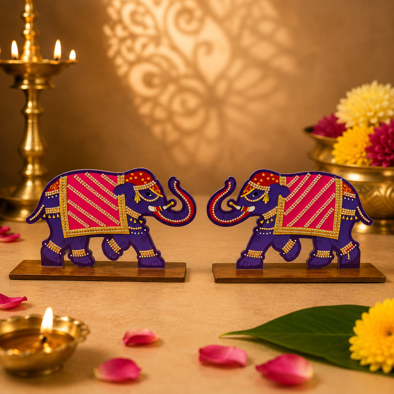 Elephant MDF Stand Pair for Home Decor