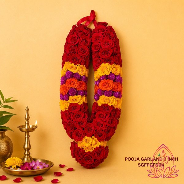 POOJA GARLAND 9" INCH  " 9" INCH — 9 inch